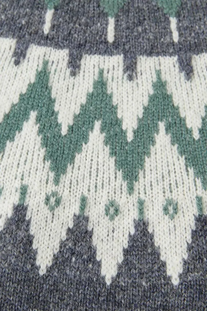 100 Wool Fair Isle Crewneck Sweater