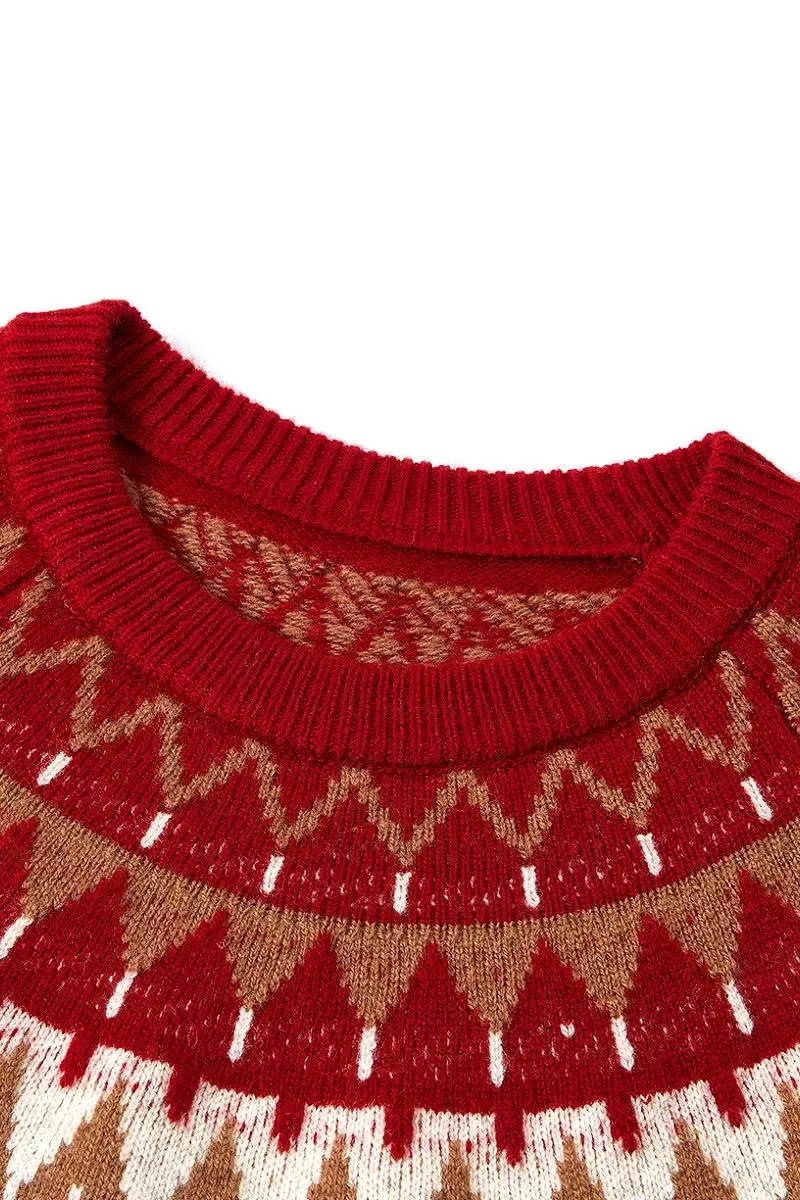 100 Wool Fair Isle Crewneck Sweater