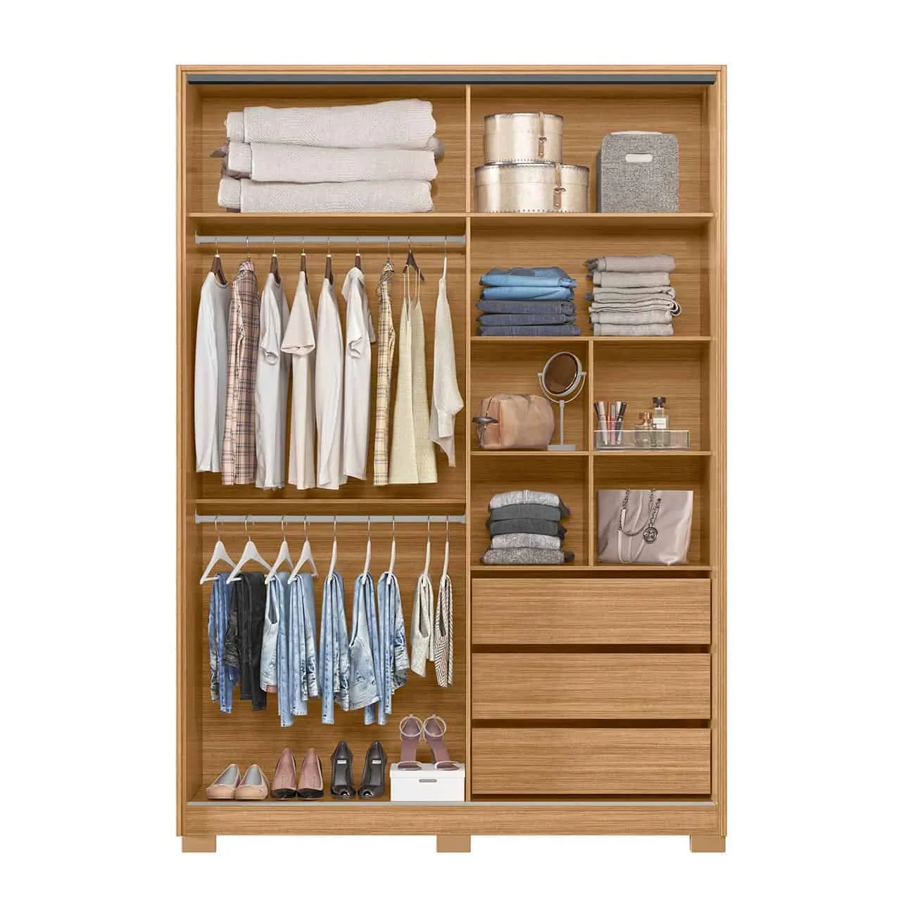 2 Door Sliding Door Wardrobe – Frizatto   Mirror Nature/Titanium