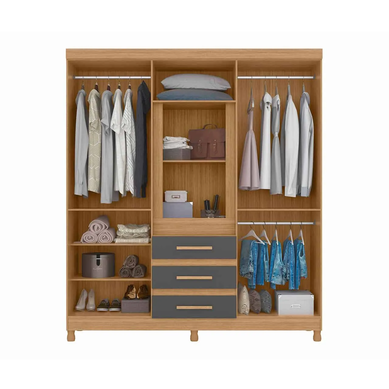 8 Door Wardrobe – Fusion Double Nature/Titanium MWBR92