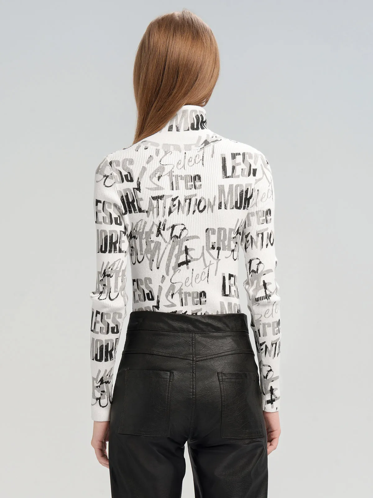 All-over Letter Slim Fit Sweater