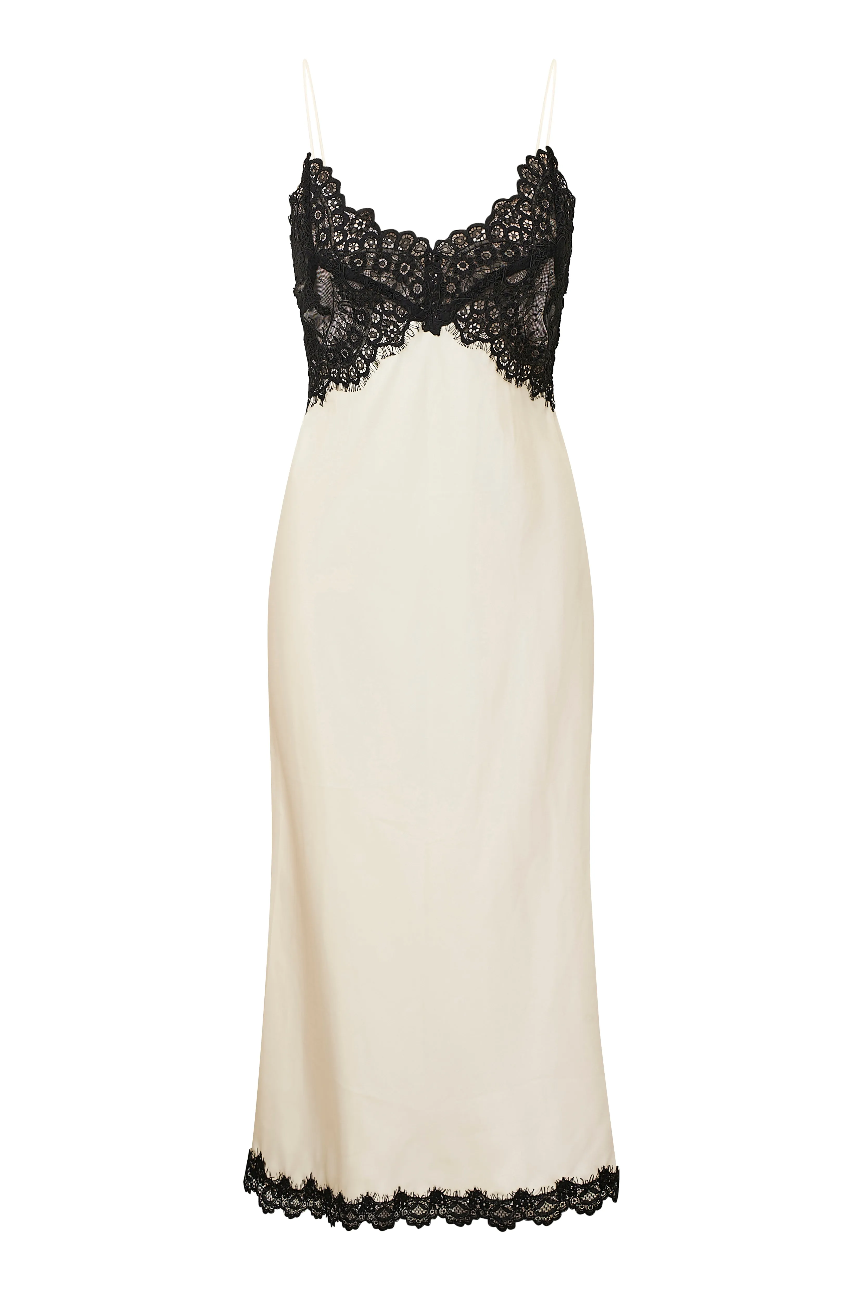Ameliane Lace-Trimmed Slip Dress - CREAM
