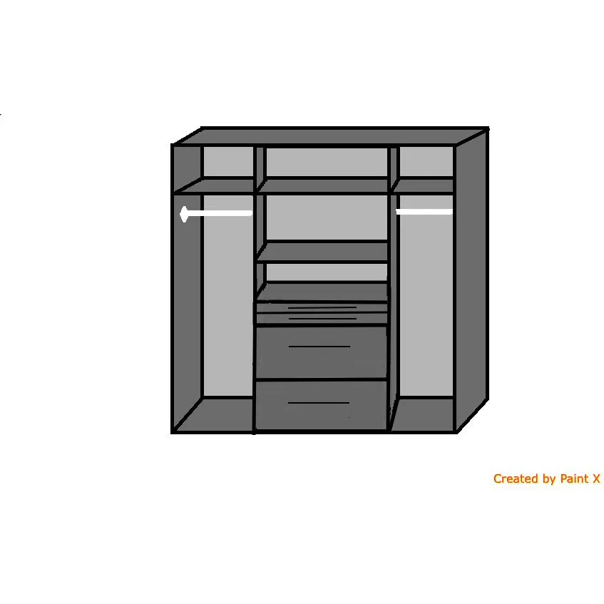 ANITA 4 Doors 4 Drawers Mirrored Wardrobe White