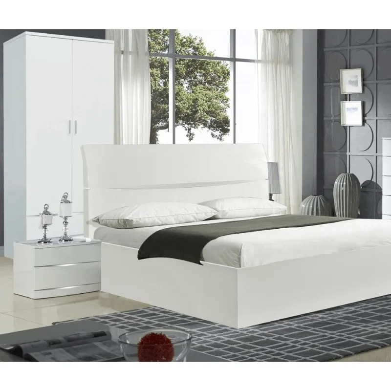 Arden / Widney High Gloss White Wardrobe w/ 2 Drawers