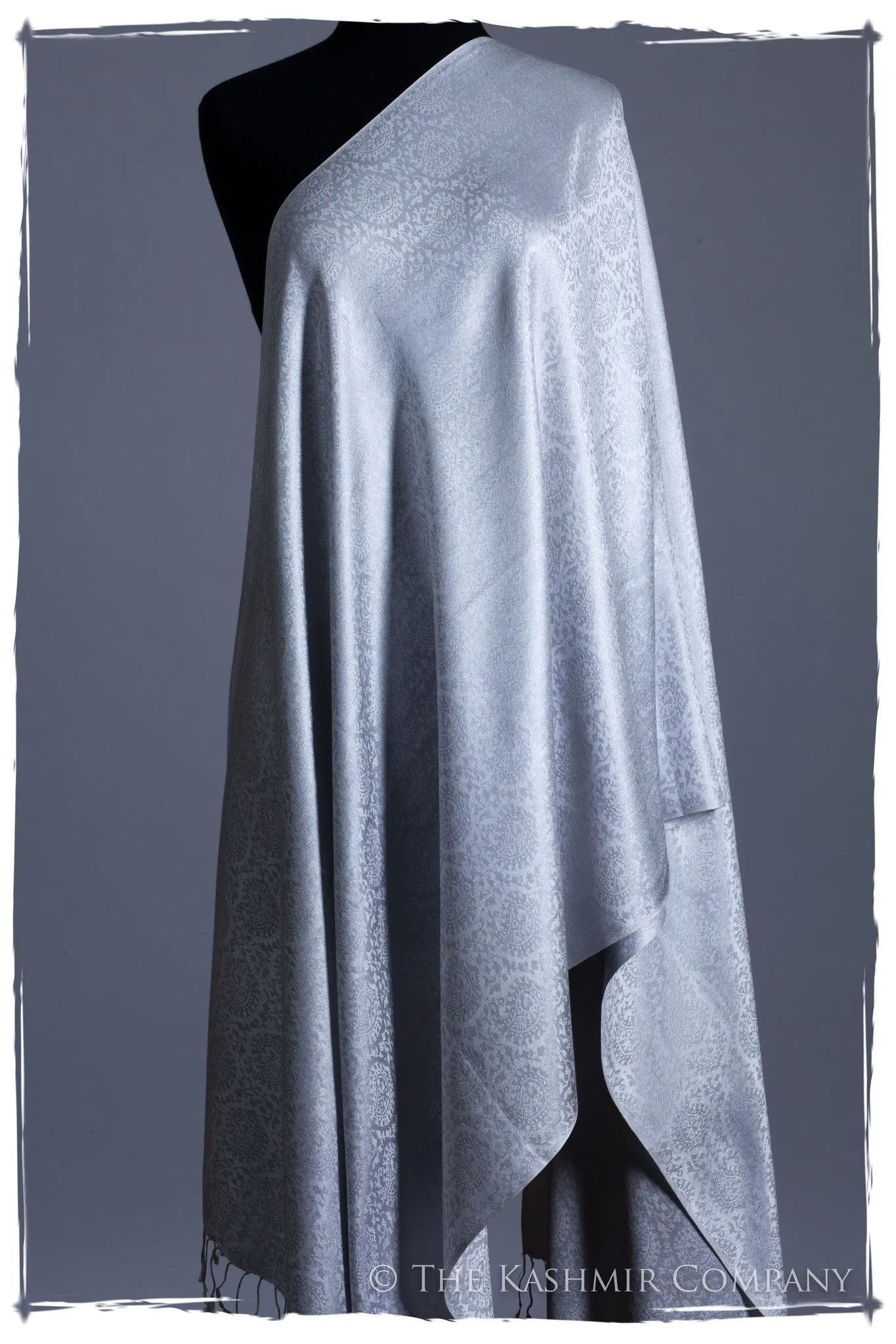 Argent Silver Paisley Silk Scarf