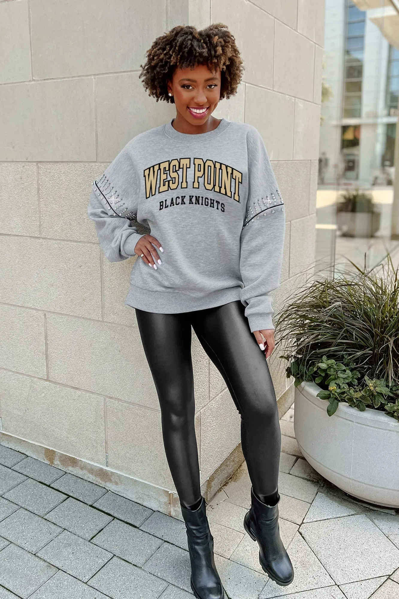 ARMY BLACK KNIGHTS COMPETITIVE EDGE JEWEL TRIM SLEEVE FLEECE PULLOVER