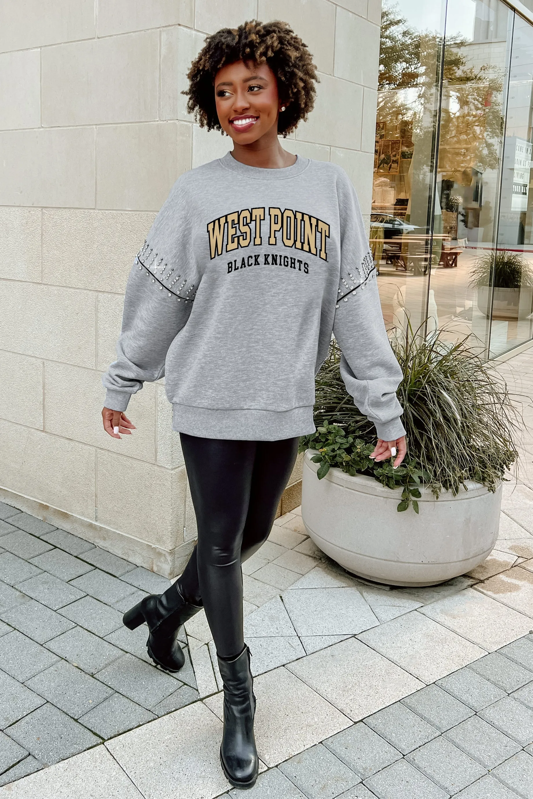 ARMY BLACK KNIGHTS COMPETITIVE EDGE JEWEL TRIM SLEEVE FLEECE PULLOVER