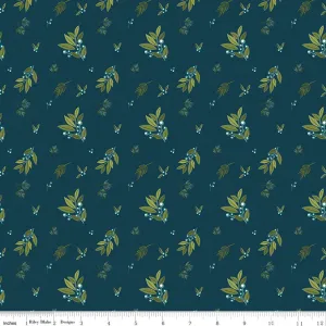 Arrival of Winter Branches Navy Yardage by Sandy Gervais | Riley Blake Designs