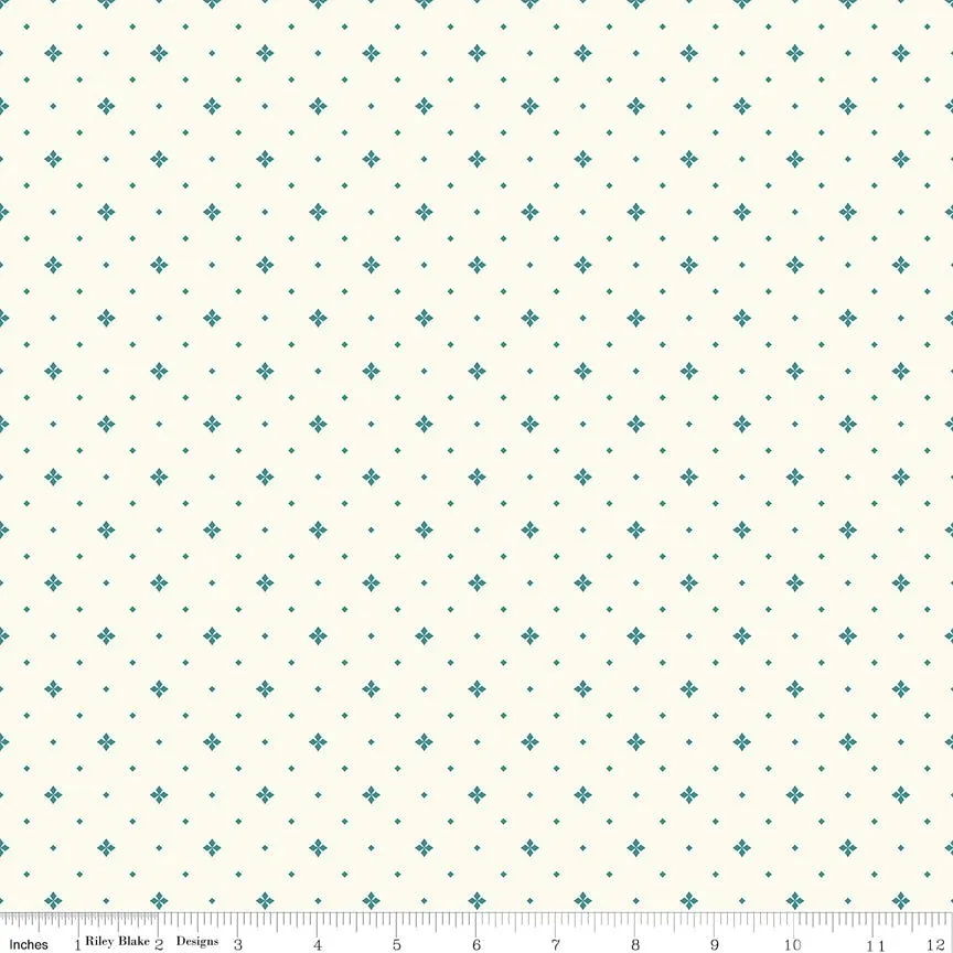 Arrival of Winter Ditsy Cream Yardage by Sandy Gervais | Riley Blake Designs