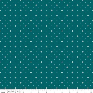 Arrival of Winter Ditsy Dark Teal Yardage by Sandy Gervais | Riley Blake Designs