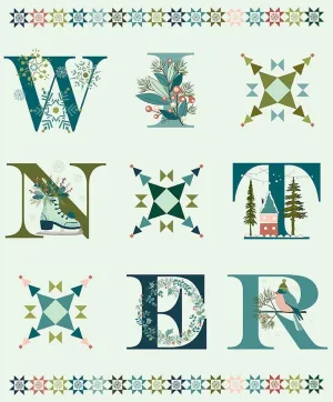 Arrival of Winter Panel Mist by Sandy Gervais for Riley Blake Designs