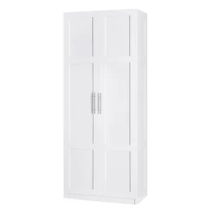 Artiss 2 Door Clothes Wardrobe Cupboard White