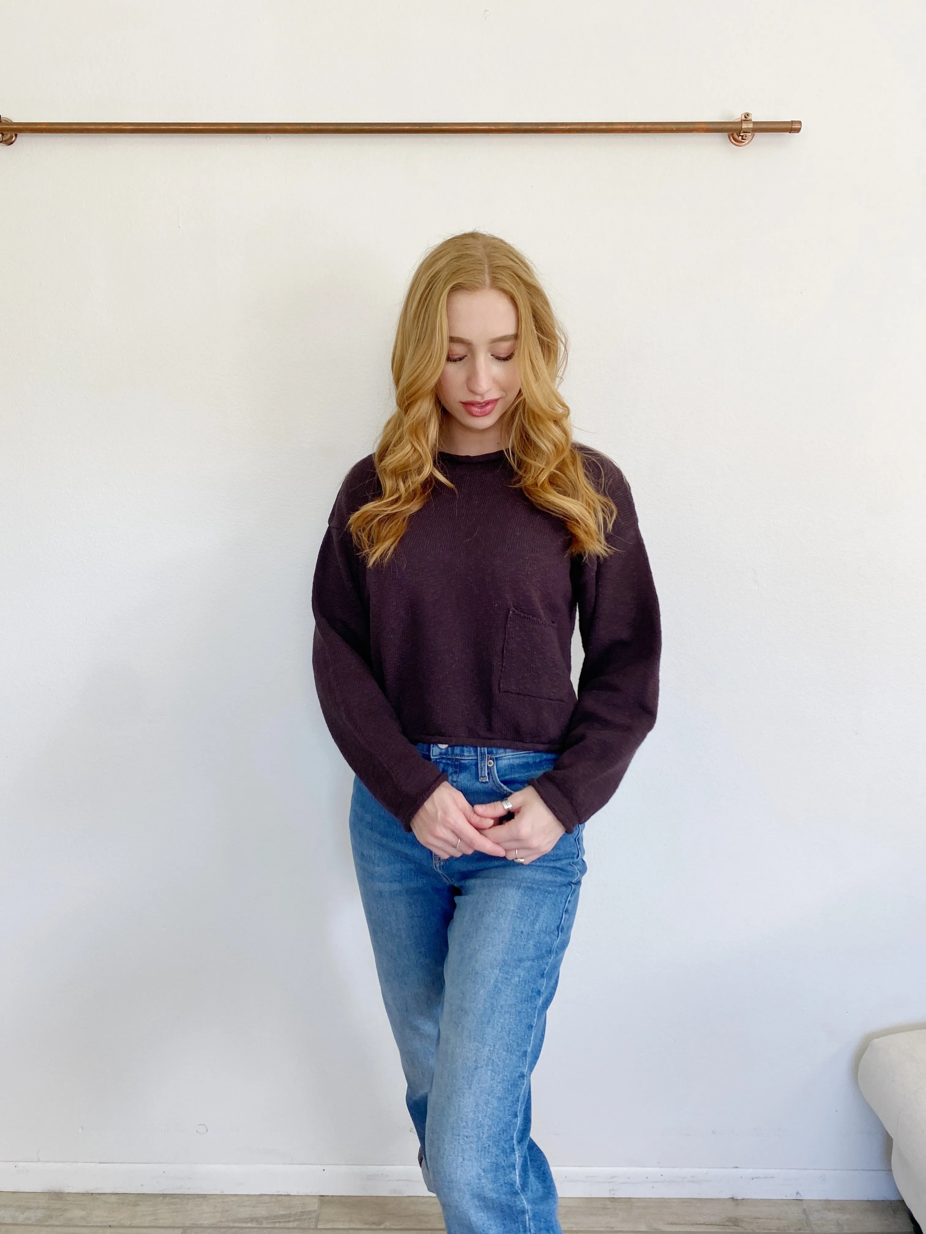 AVALIN Vintage Plum Knit Sweater