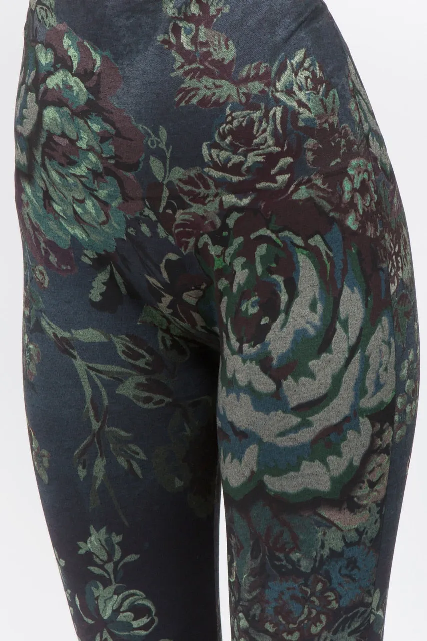 B4292AM High Waist Full Length Legging - Mediterranean