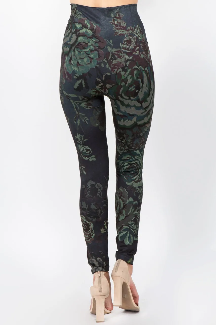 B4292AM High Waist Full Length Legging - Mediterranean