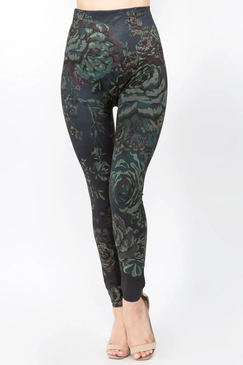 B4292AM High Waist Full Length Legging - Mediterranean