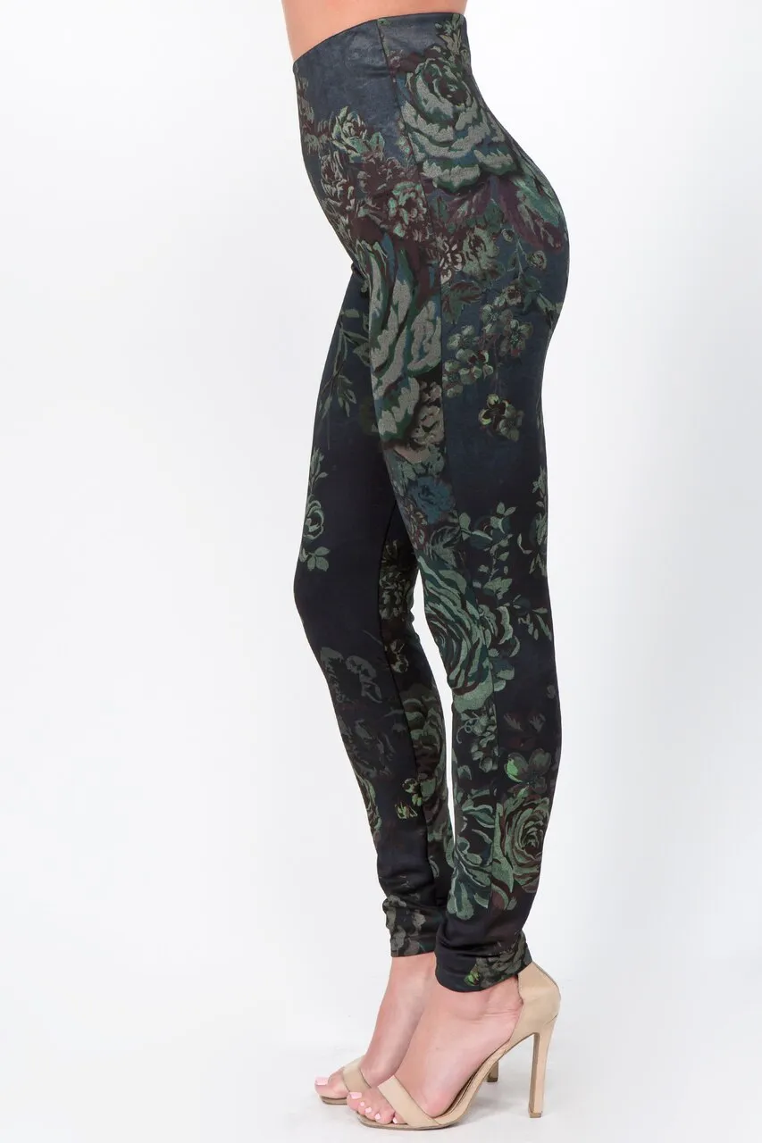 B4292AM High Waist Full Length Legging - Mediterranean