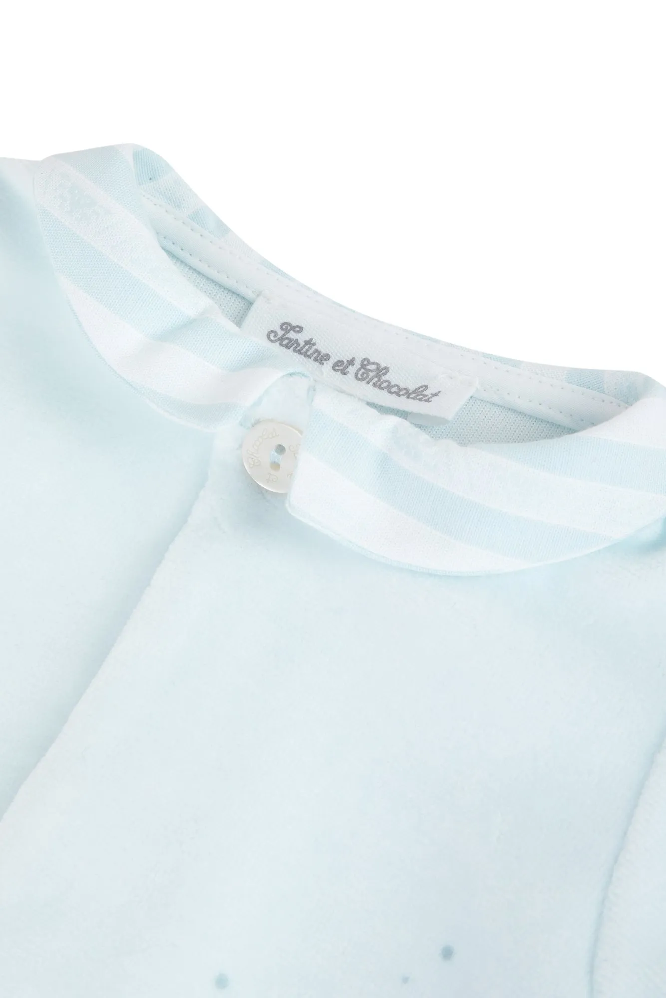 Babygrow - Sky blue stripes with rabbit