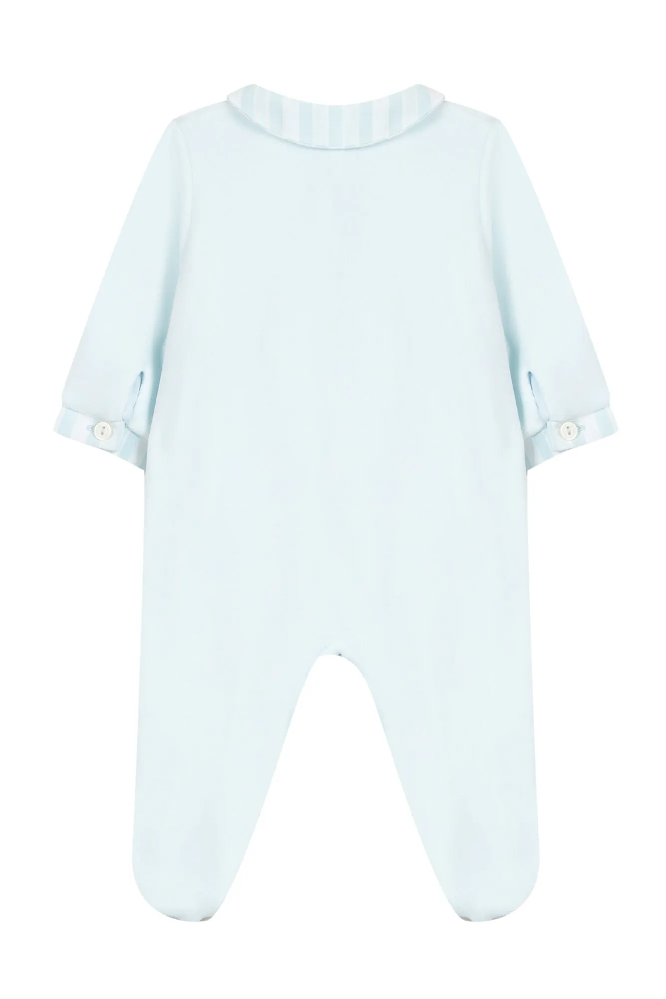Babygrow - Sky blue stripes with rabbit