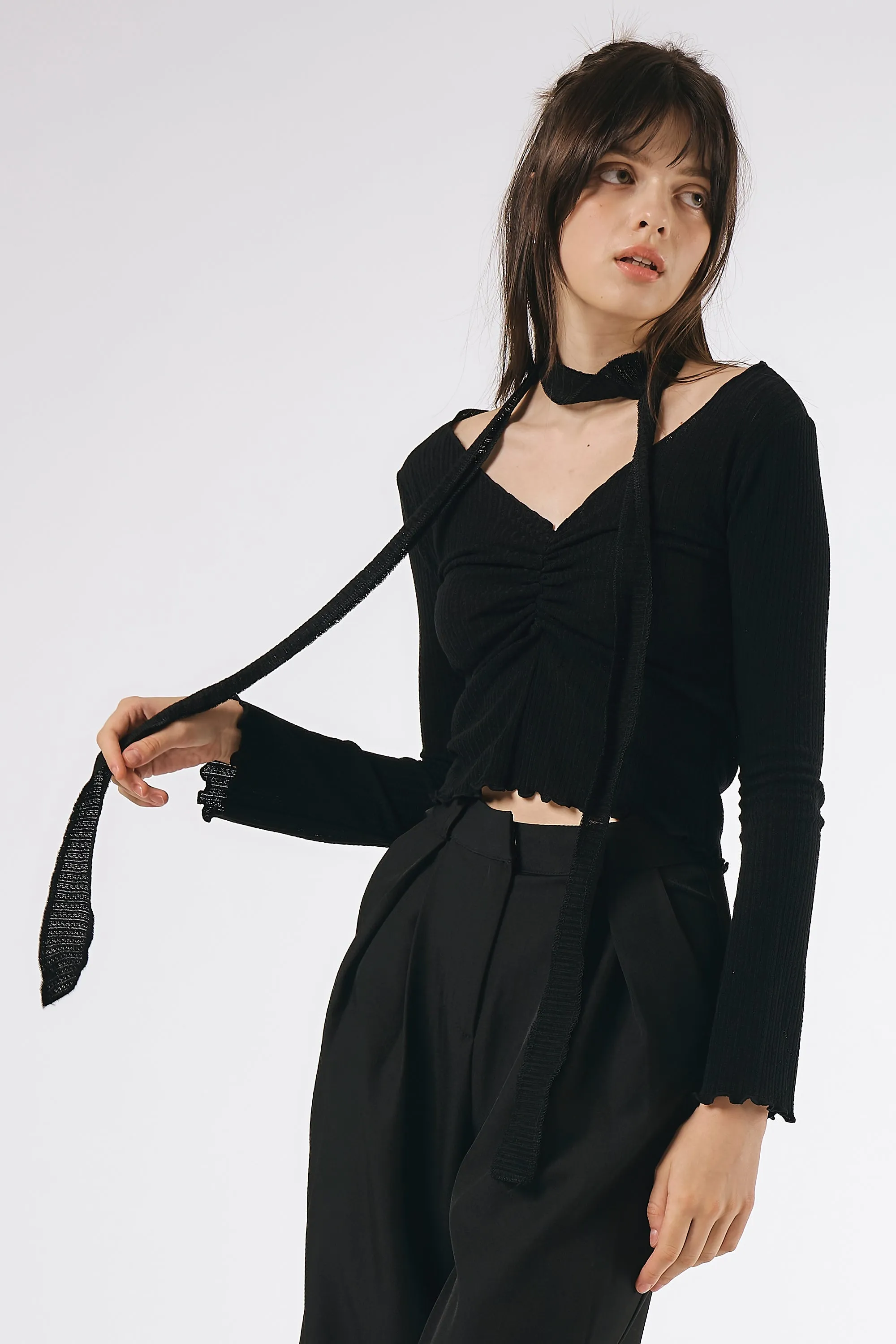 Bailey Ruched Top w/Scarf