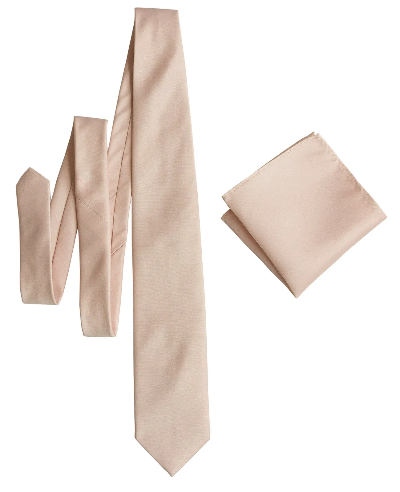Ballet Pink Necktie. Solid Color Satin Finish Tie, No Print
