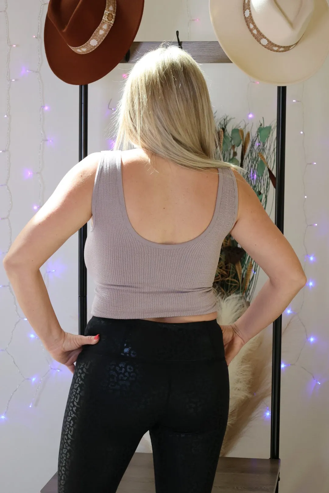 Beautiful Day Reversible Ribbed Cropped Tank