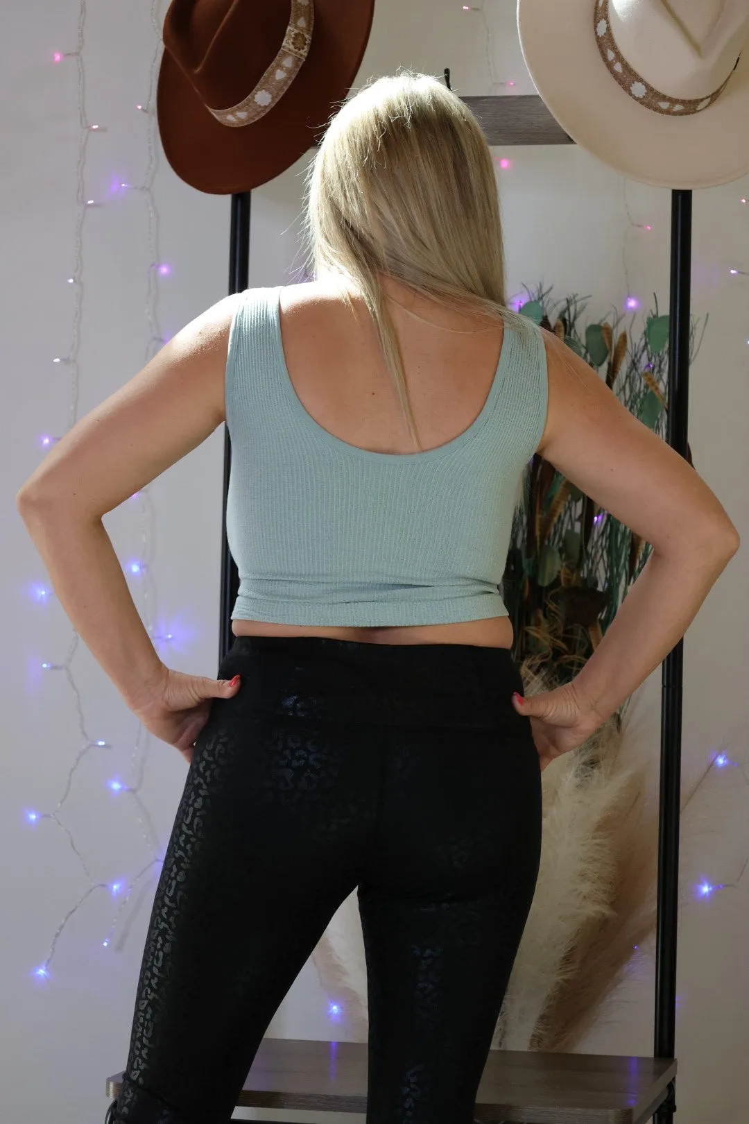 Beautiful Day Reversible Ribbed Cropped Tank