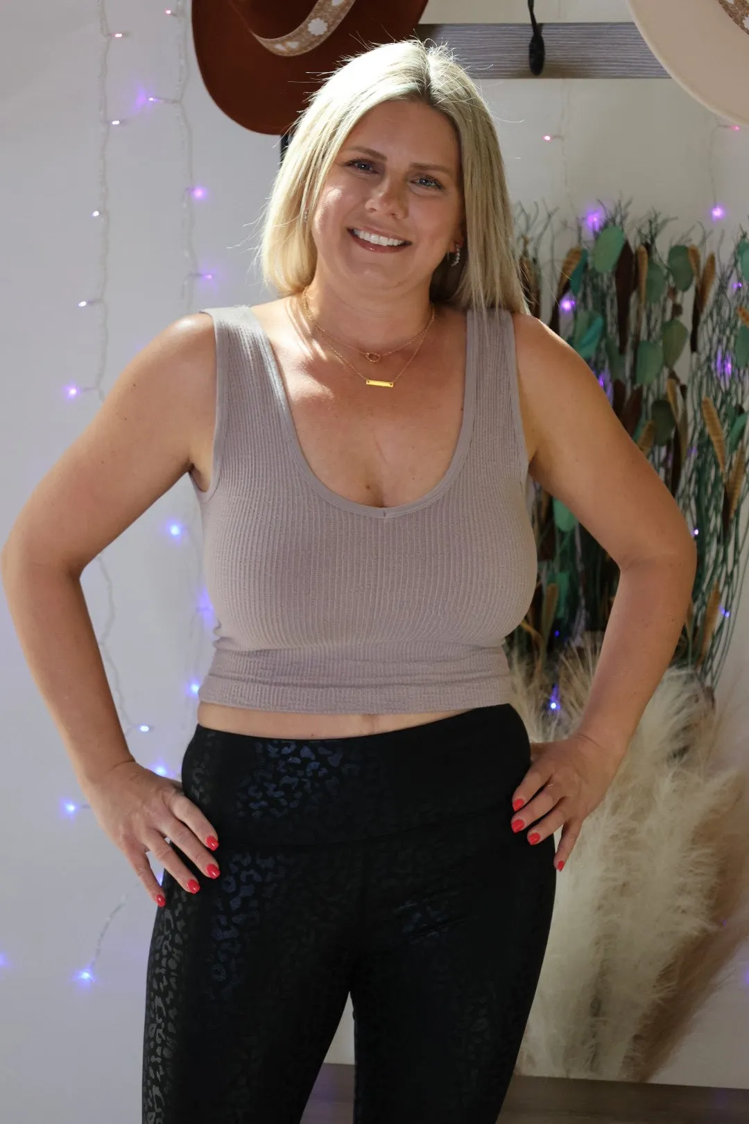 Beautiful Day Reversible Ribbed Cropped Tank
