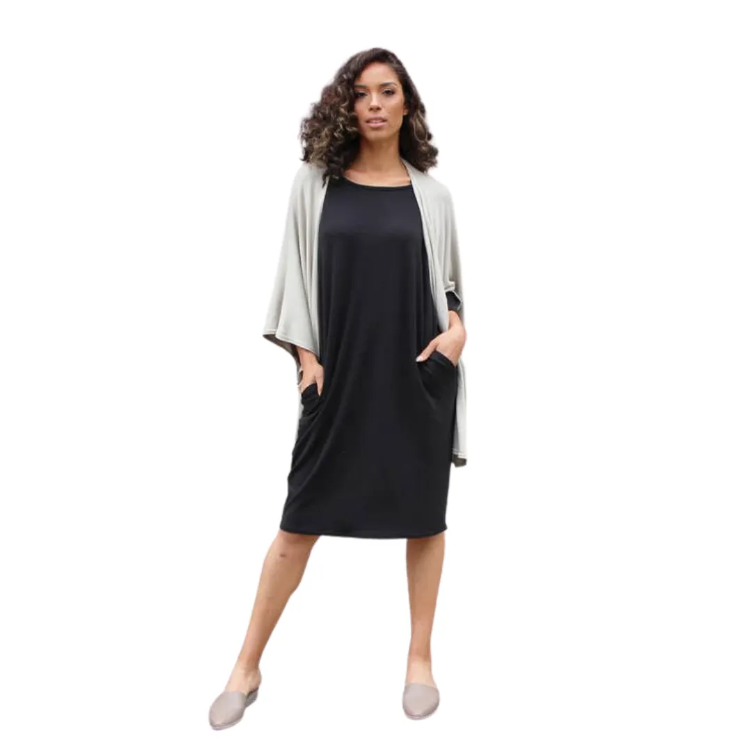 Black Knit Short Sleeve Dress
