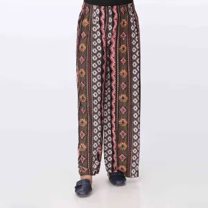 Black Printed Jersey Straight Trouser PW3573
