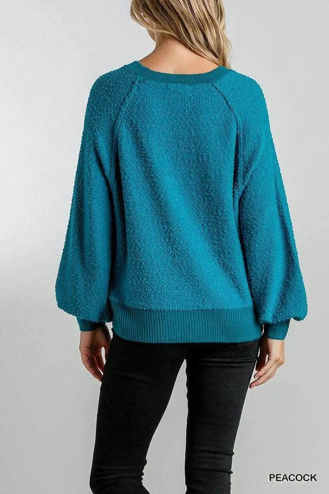 Blue Zone Planet |  Ava's Puff Sleeve Boat Neck Sweater