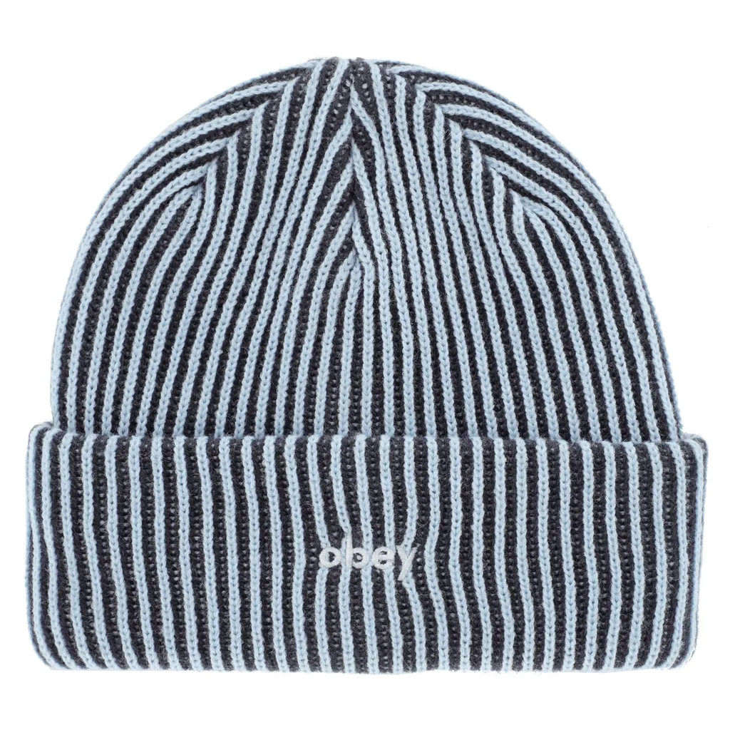 Bowery 2 tone rib beanie - Light blue multi