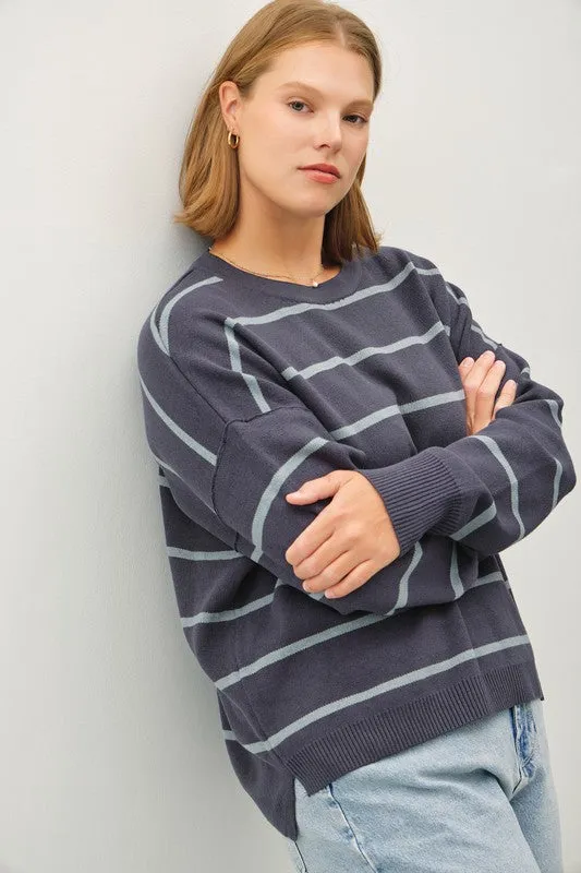 Boxy Cut Crewneck Sweater (Plus)