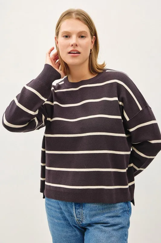 Boxy Cut Crewneck Sweater (Plus)
