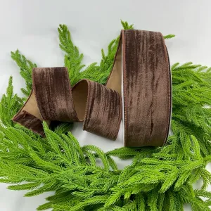 Brown crinkled velvet 2.5” 20 yards