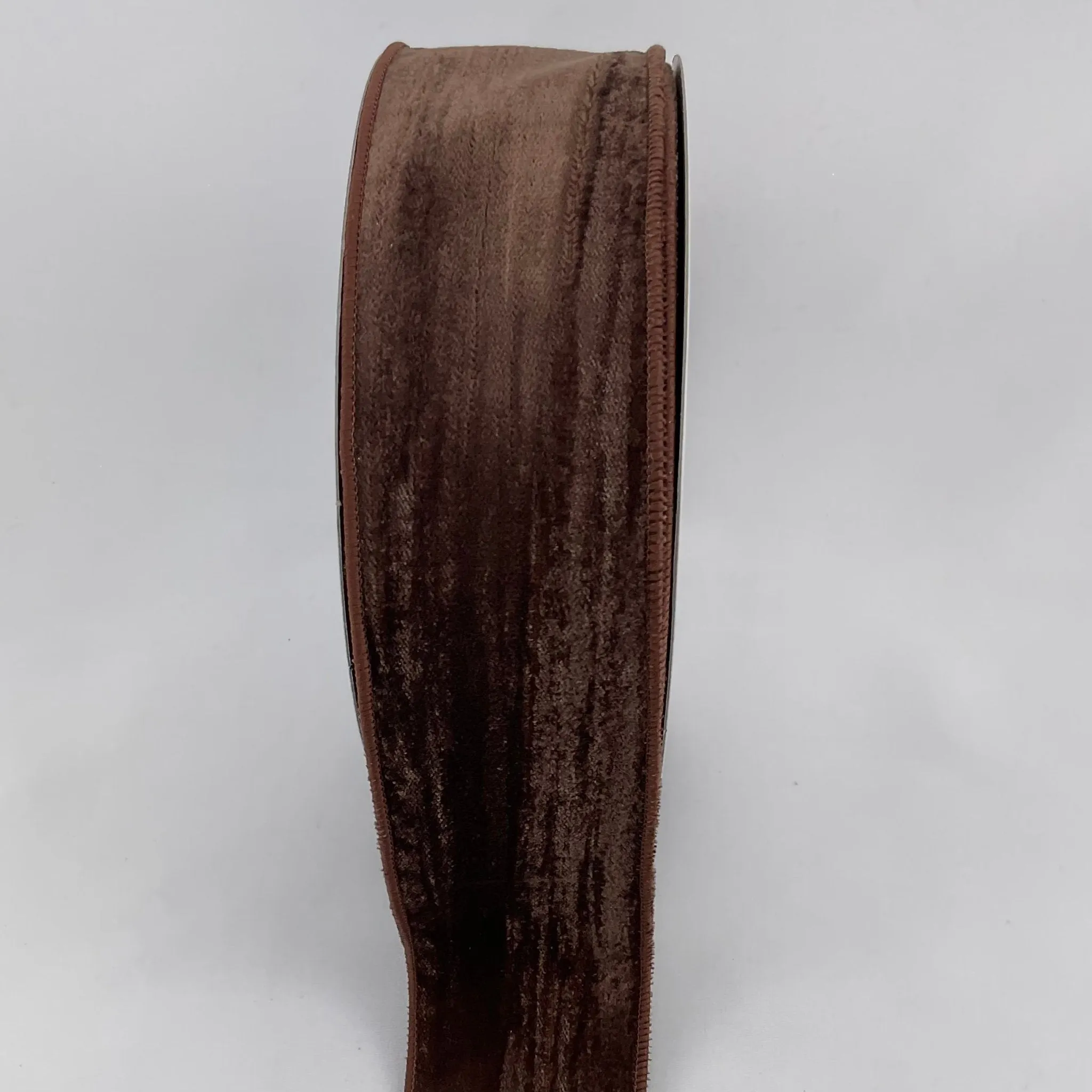 Brown crinkled velvet 2.5” 20 yards