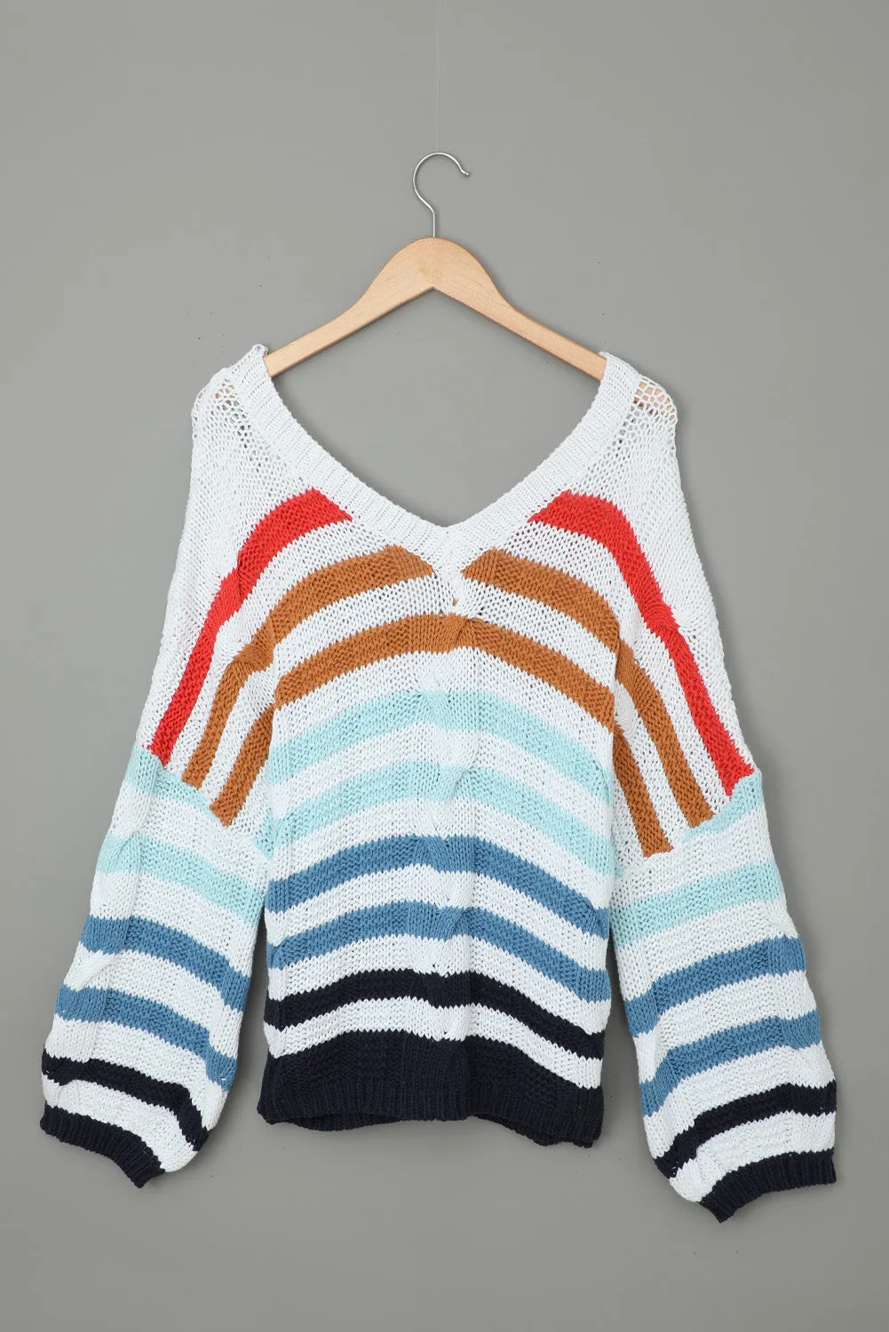 Bubblegum V-Neck Braided Knit Sweater