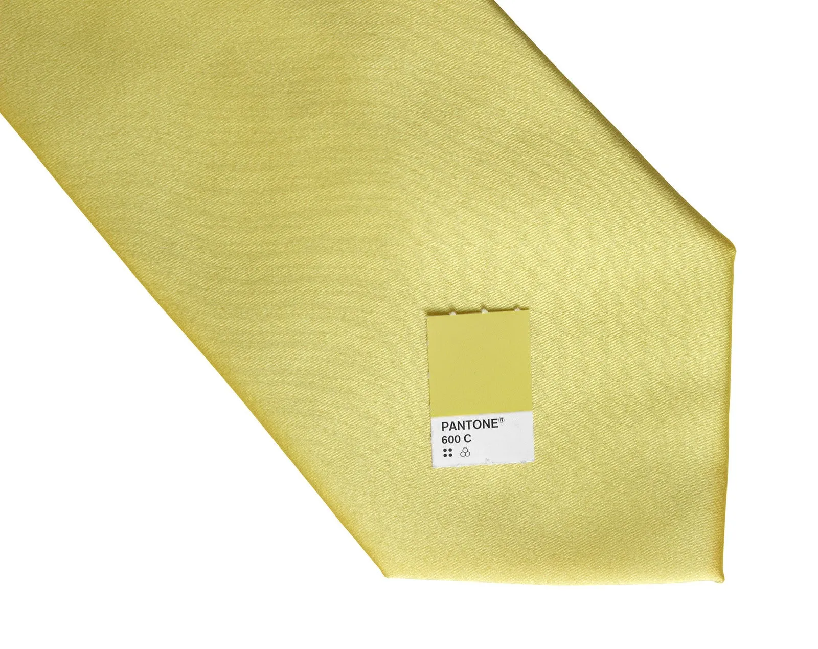 Butter Necktie. Light Yellow Solid Color Satin Finish Tie, No Print