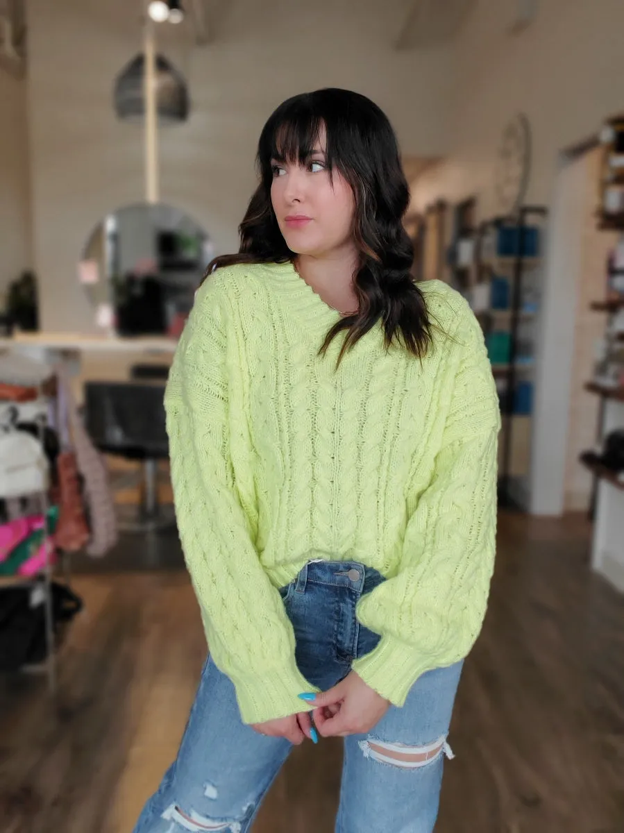 Cable Knit Crop Sweater