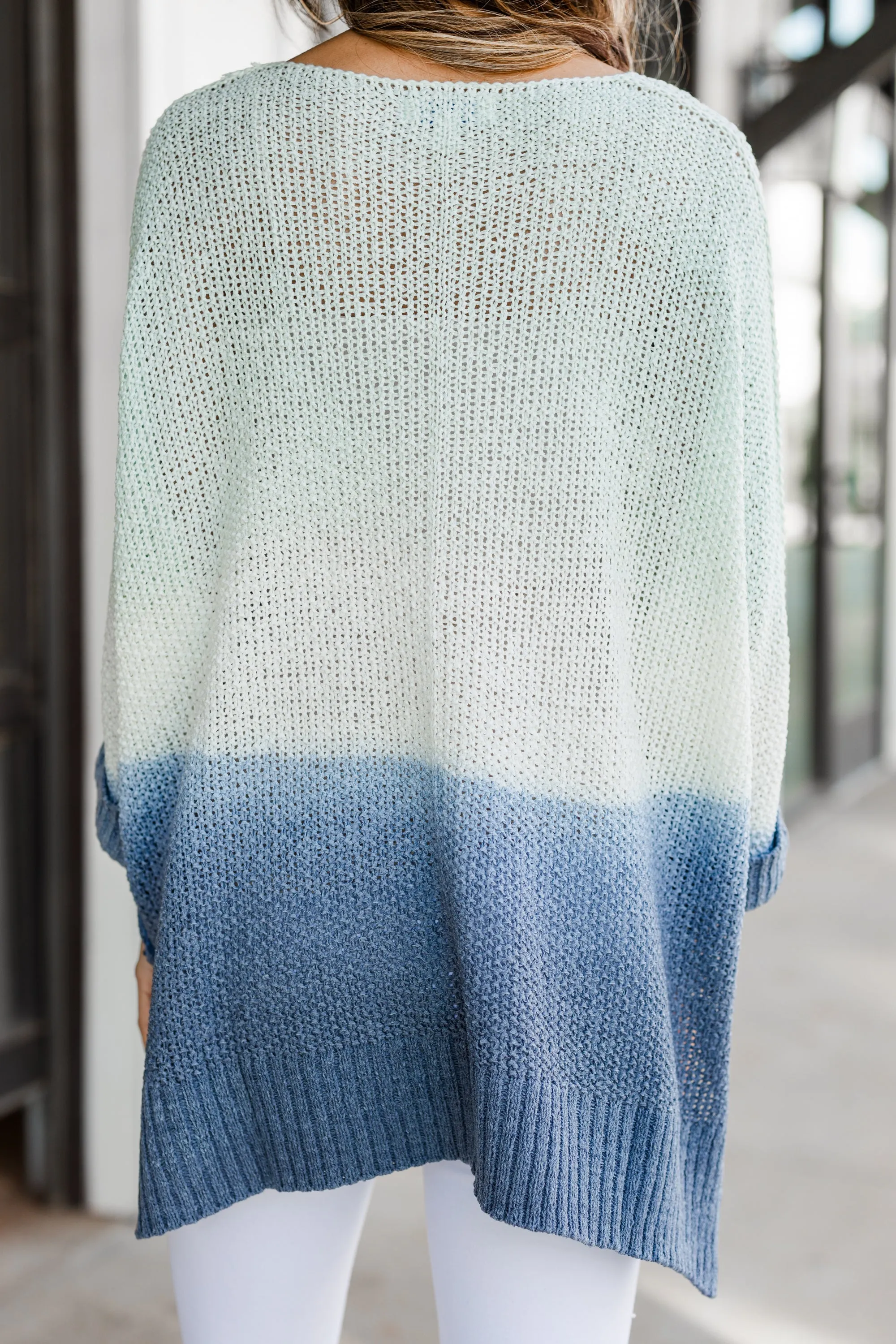 Can't Go On Without You Mint Green Ombre Sweater