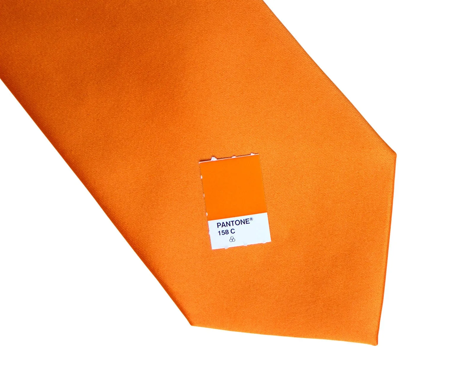 Carrot Orange Necktie. Solid Color Satin Finish Tie, No Print