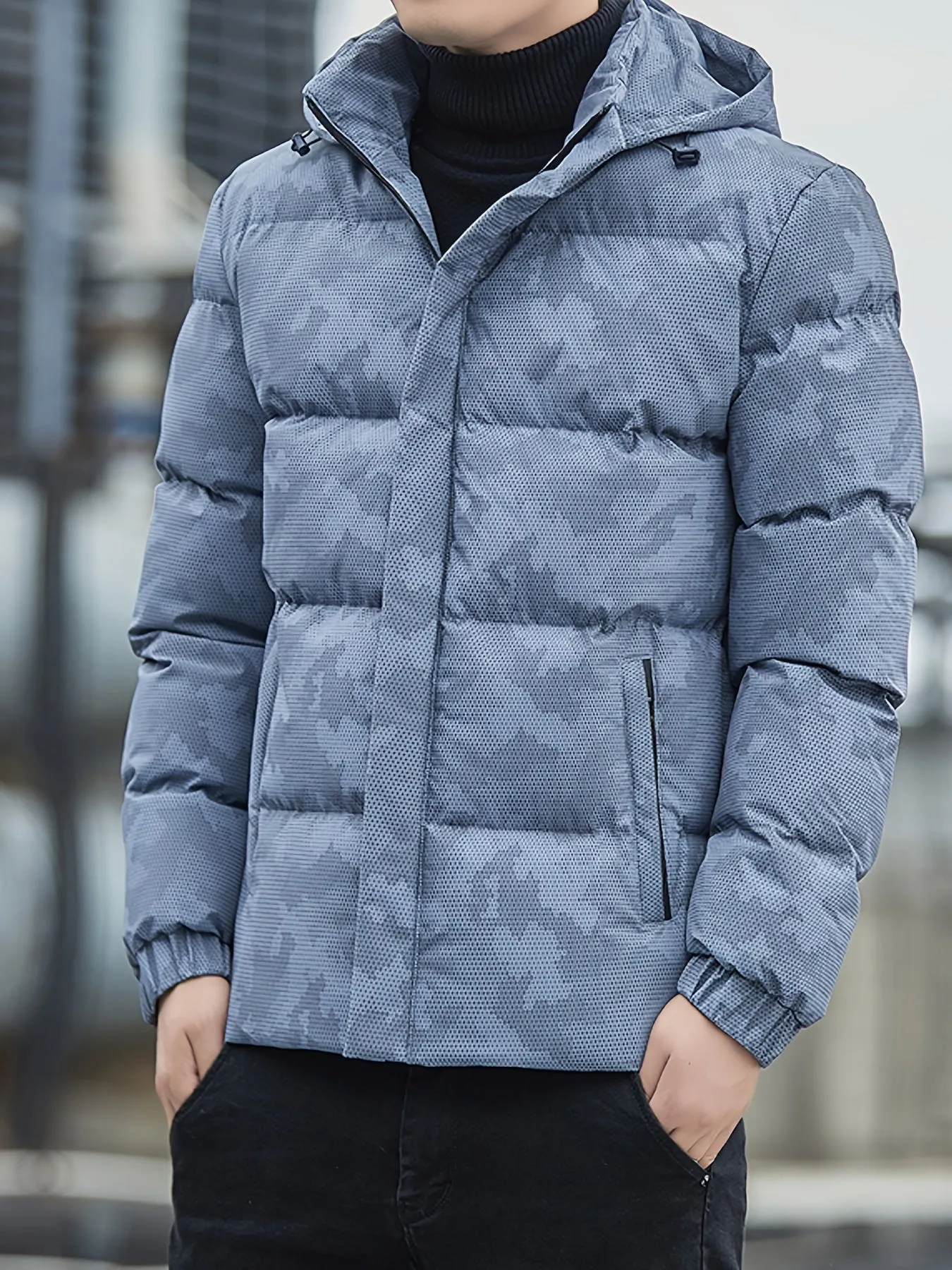 Casual Zip-Up And Padded Hooded Winter Jacket For Men | Ideal for Winter