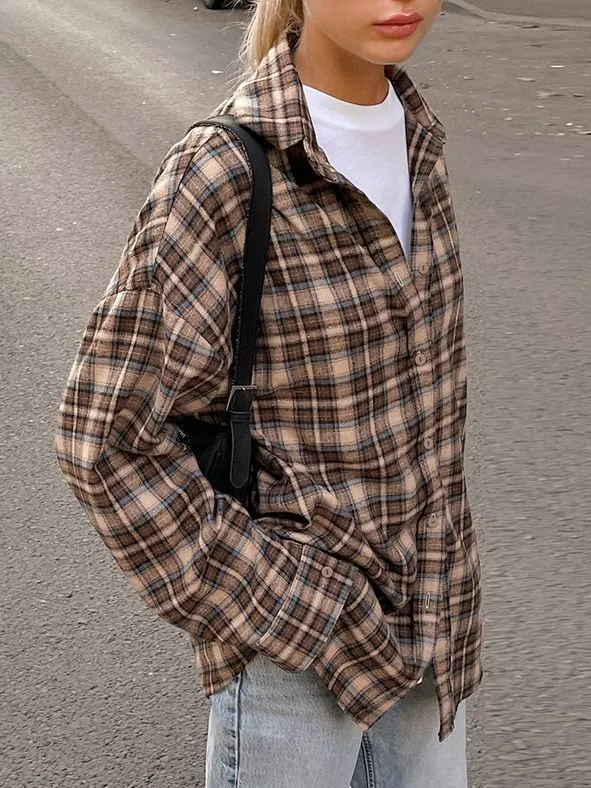 Causal Street Vintage Retro Check Shirt
