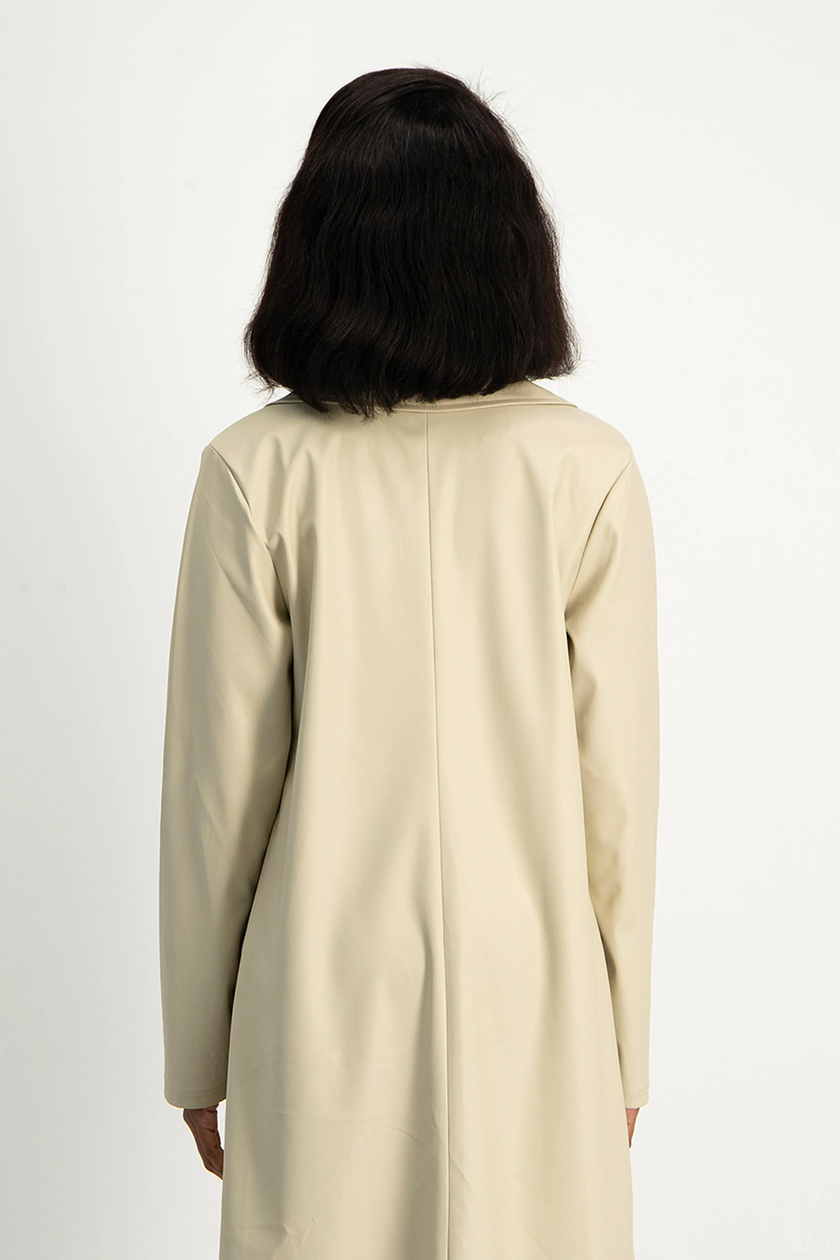 Cece Faux Leather Trench Coat - Ivory