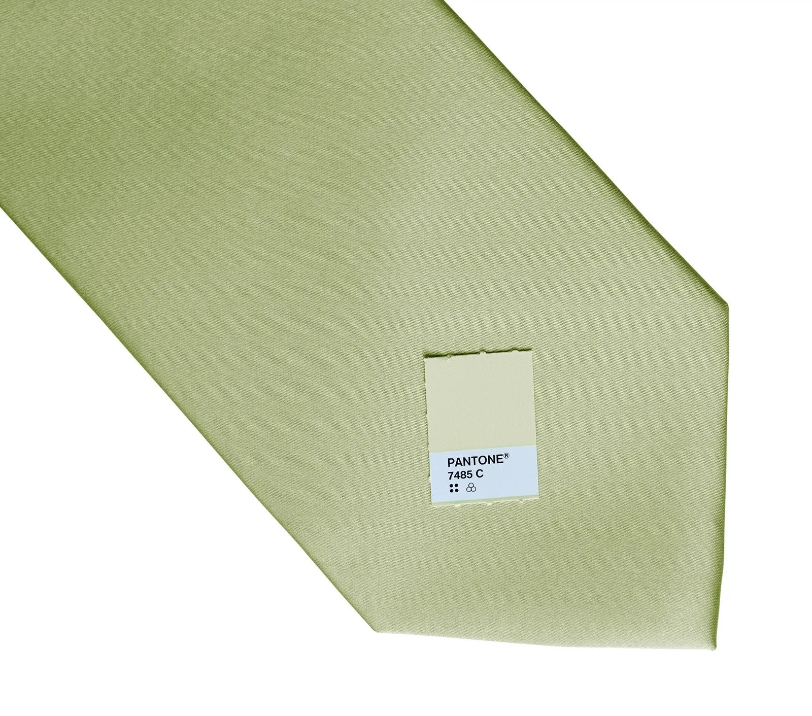 Celery Green Necktie. Solid Color Satin Finish Tie, No Print