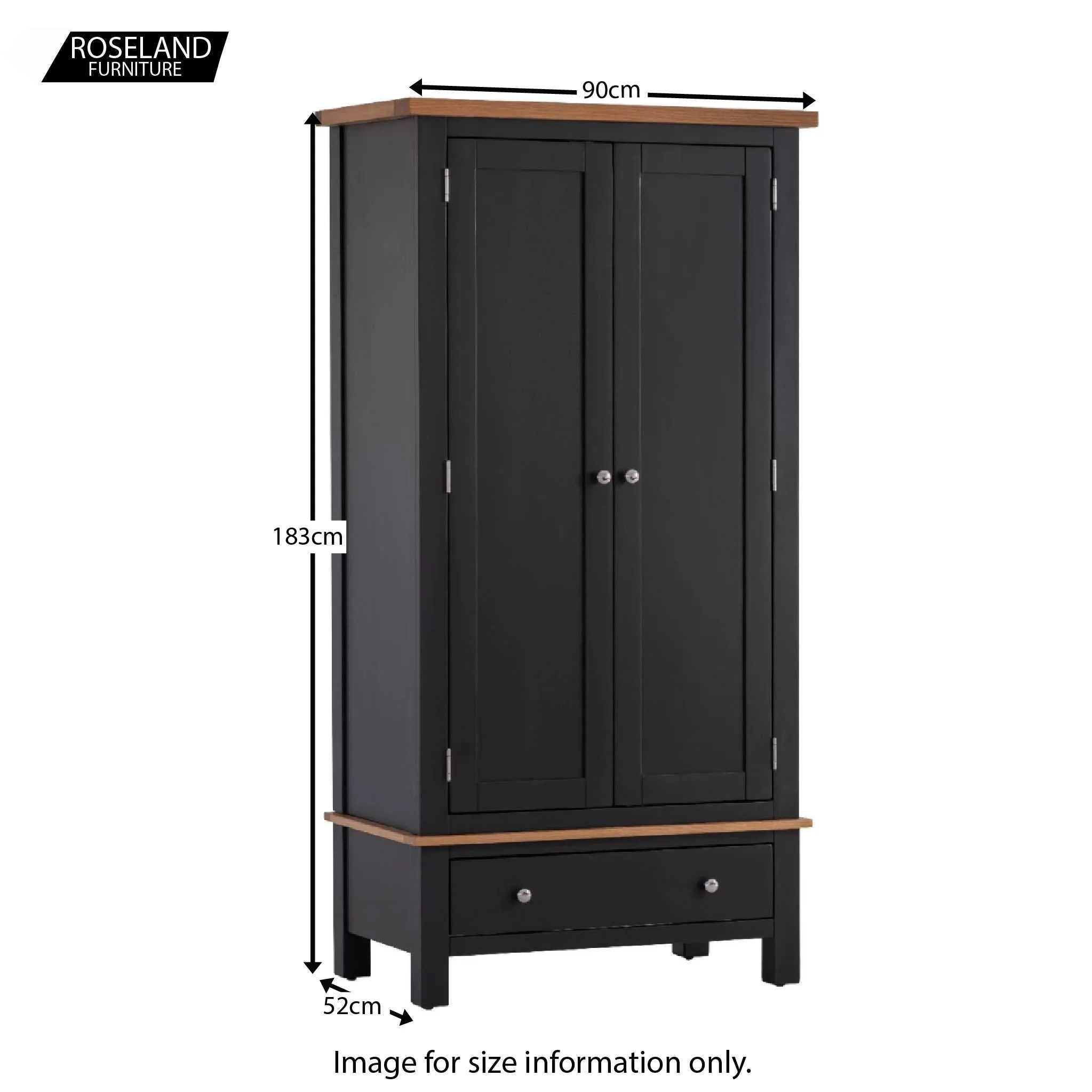 Charlestown Black Double Wardrobe