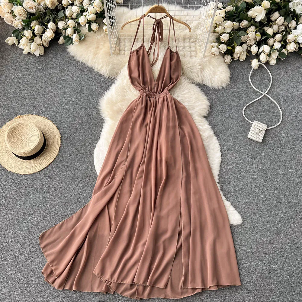 Chiffon High-waist Slip Dress