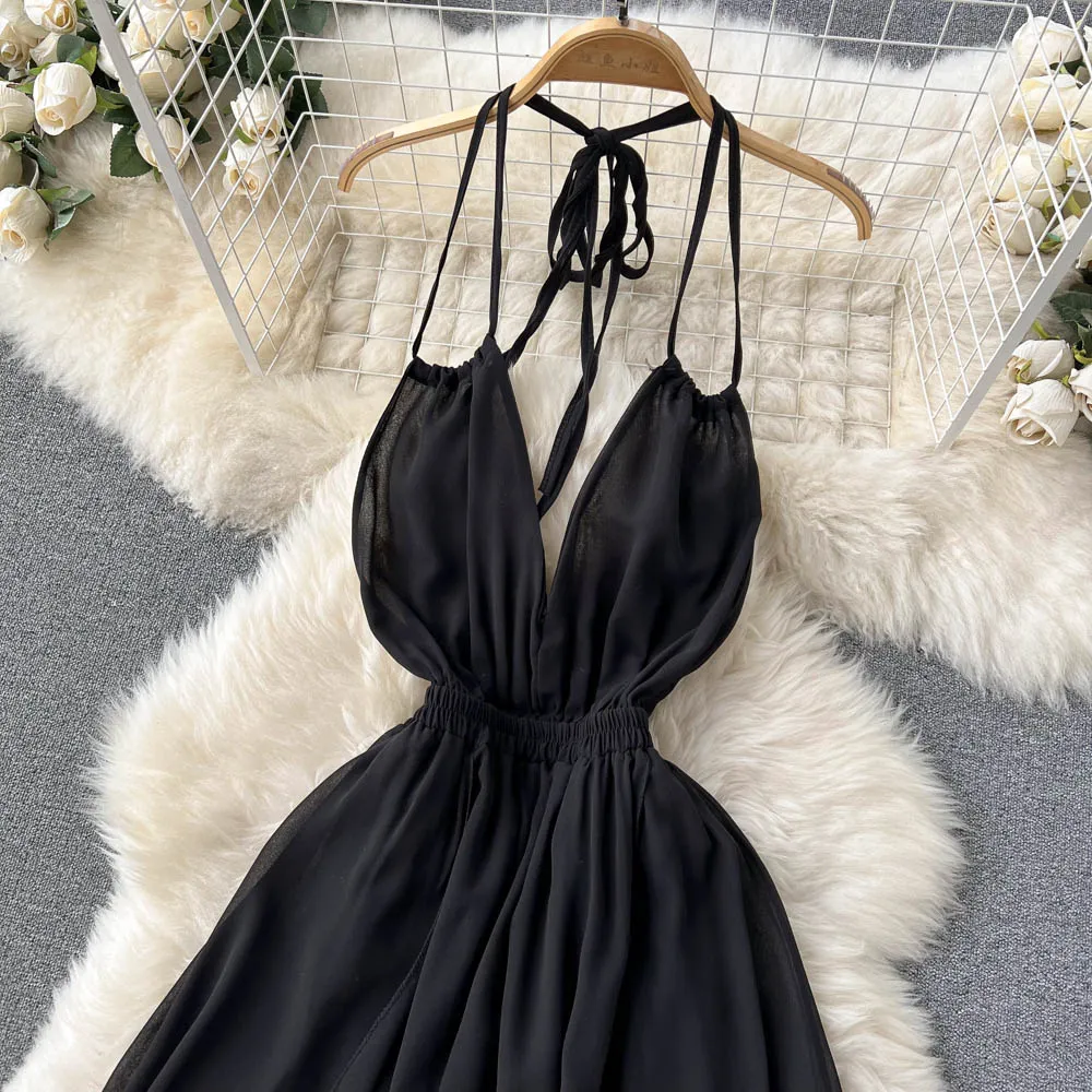 Chiffon High-waist Slip Dress