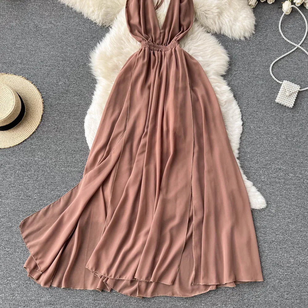 Chiffon High-waist Slip Dress