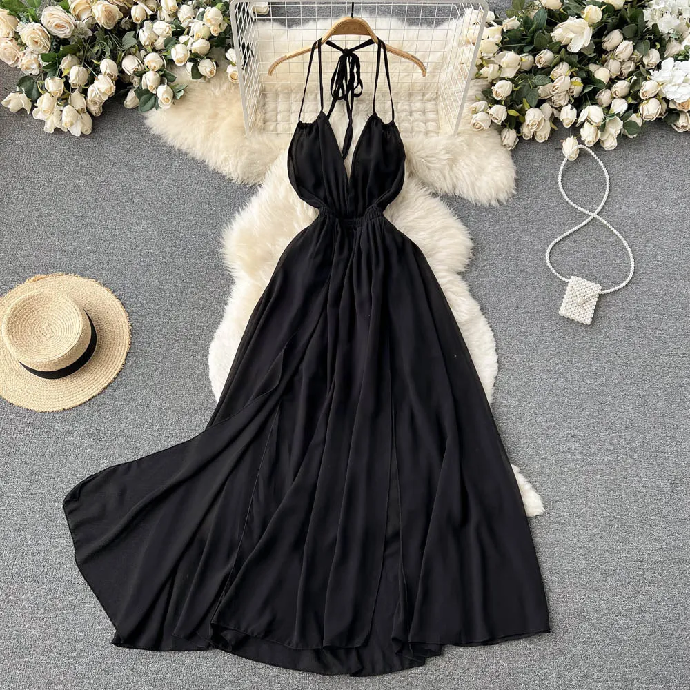 Chiffon High-waist Slip Dress